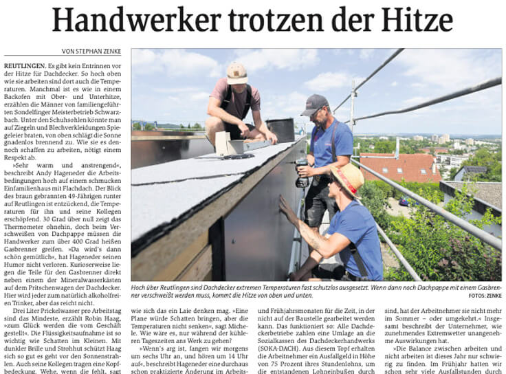 handwerker trotzen hitze